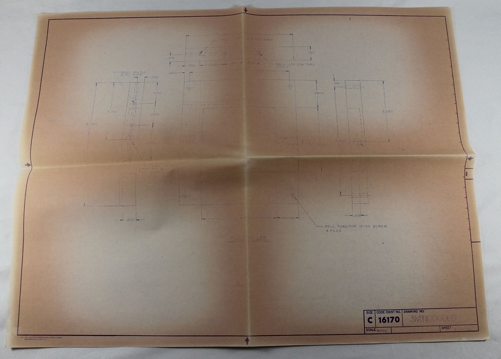 Teledyne Microelectronics Universal Vacuum Chuck 1982 Blueprint