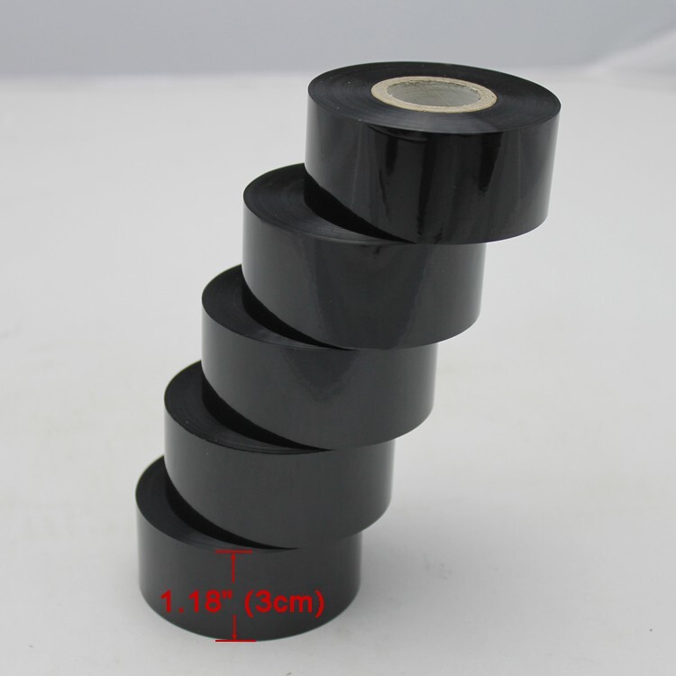5 Rolls Hot Stamp Printer Black Ribbon For Hot Stamp Coding Printer Tape