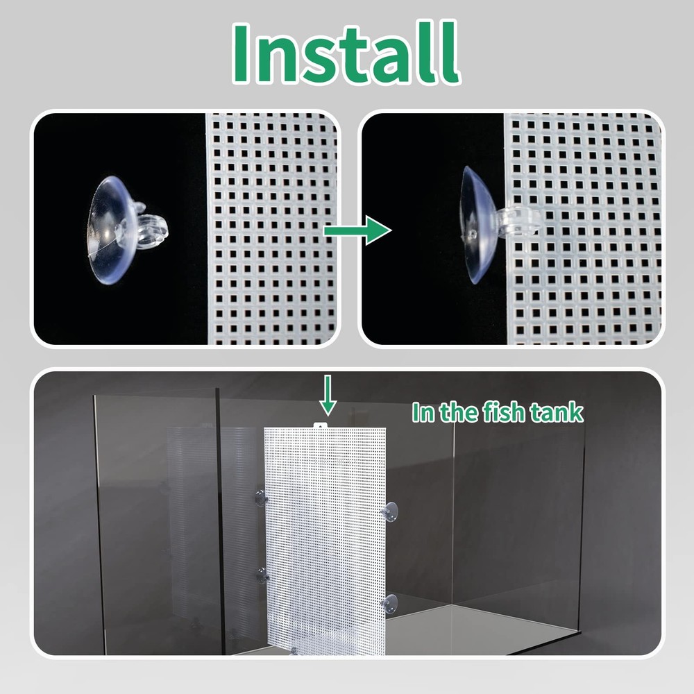 2 Pack Fish Tank Divider, Plastic Grid Cuttable Grid Plate Fish Separator wit...