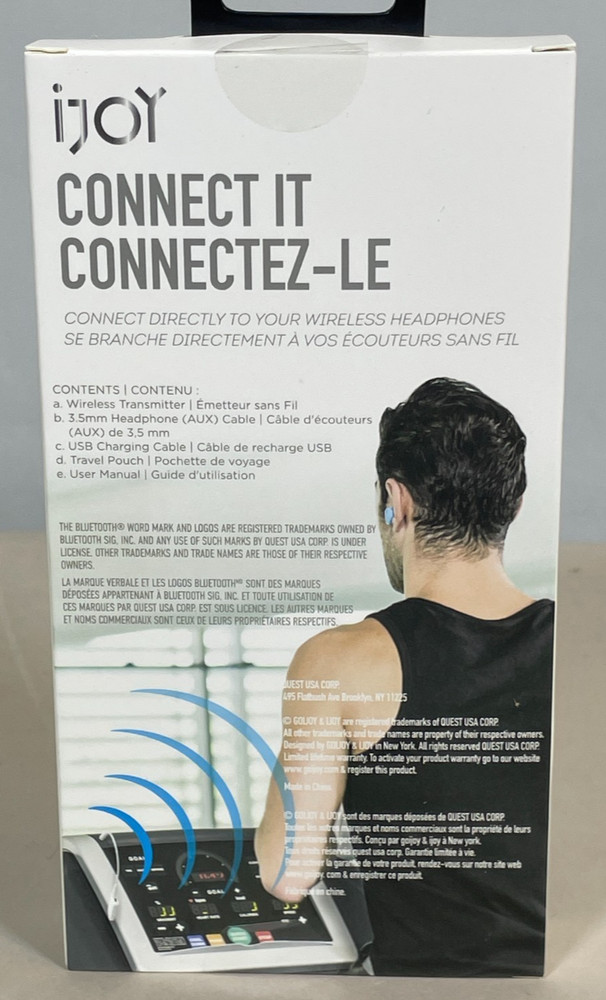 iJoy Connect it Bluetooth Wireless Headphone Transmitter - 3.5mm