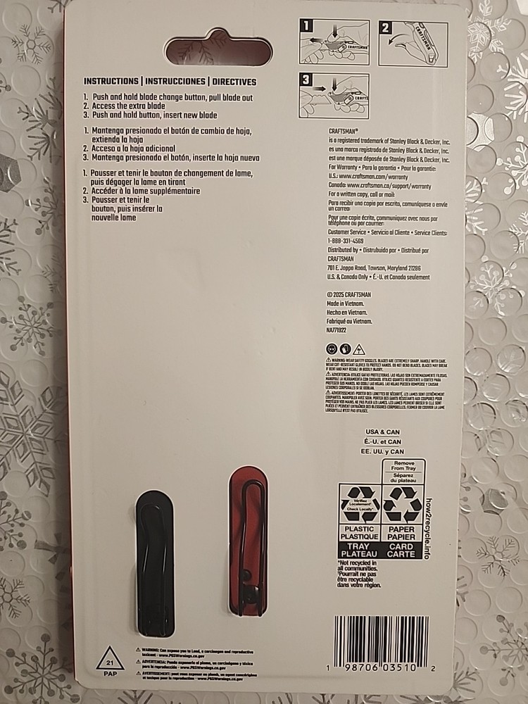 Craftsman Folding Retractable Utility Knife Blade Set NEW
