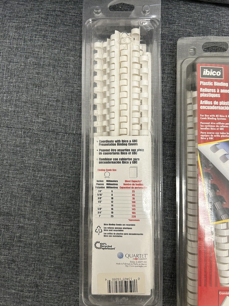 Ibico Plastic Binding Combs White - Pack of 25 Binding Combs