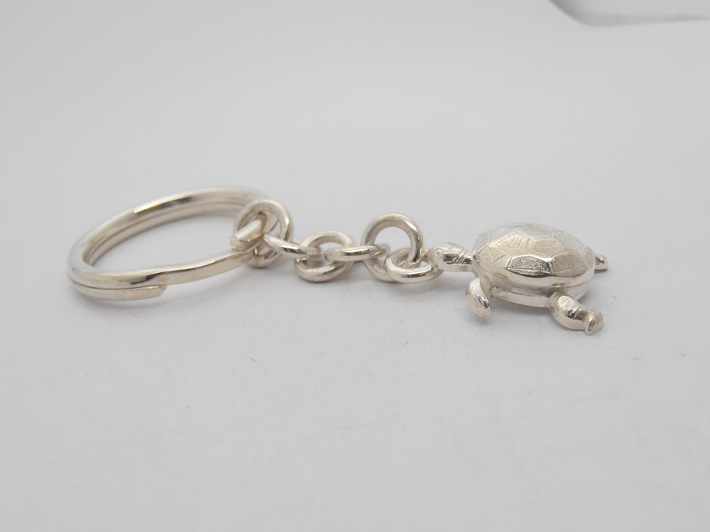 Turtle: 925 Silver Keychain - Reptile - Turtle