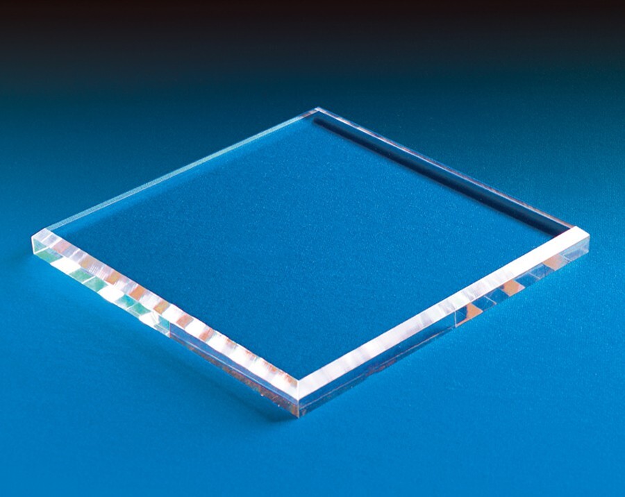Clear Acrylic Square Beveled Display Base, 7" W x 7"D x 1/2" H