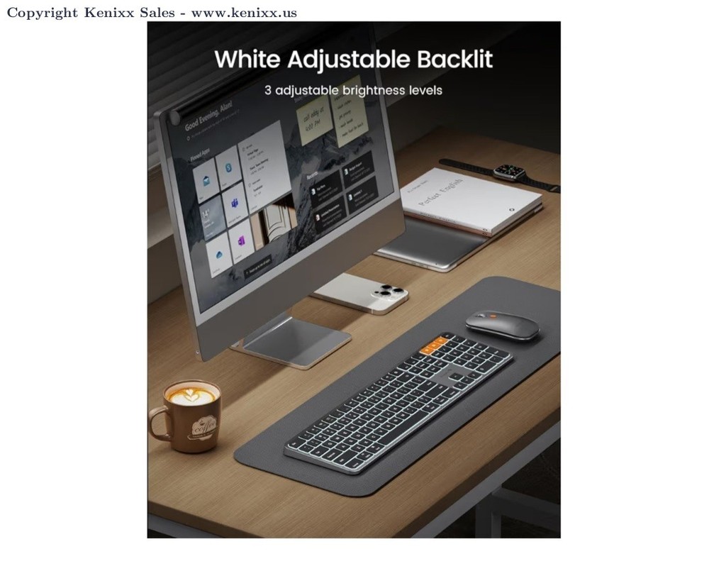 ProtoArc KM100-A Backlit Bluetooth Keyboard and Mouse Combo for Mac