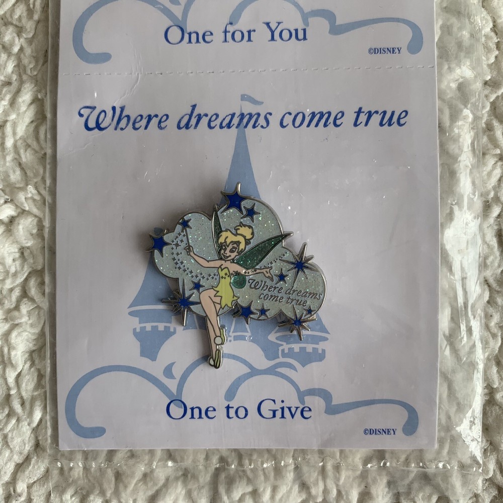NEW Disney Where Dreams Come True Tinker Bell Pixie Dust 2 Pin Pack Gift Set
