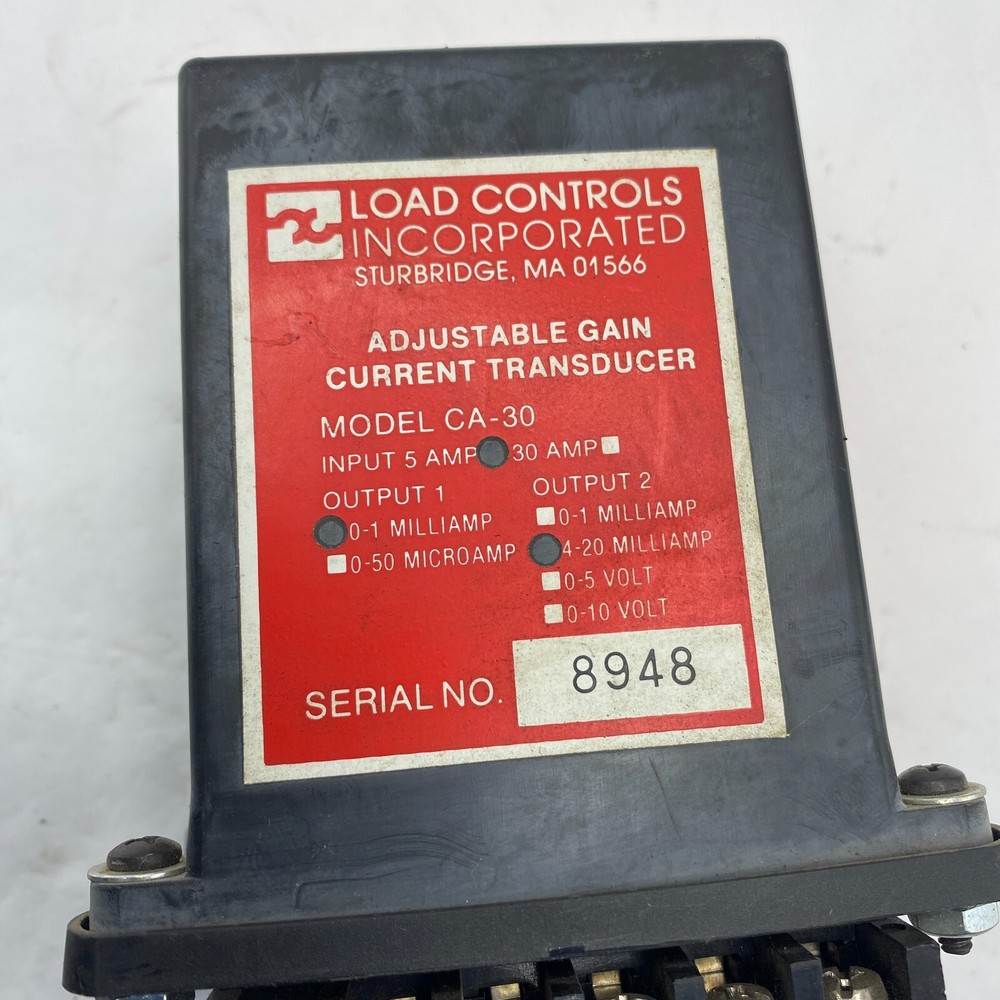 Load Controls CA30 Current Transducer 5A-30A Serial 8948 ✅