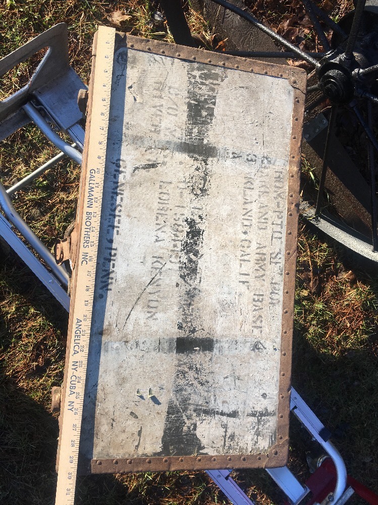 Lambert VTG Military World War II 2 Foot Locker Trunk Army Oakland CA Genesee PA