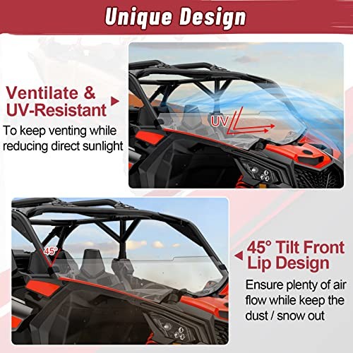 Maverick X3 Half Windshield - Scratch Proof X3 Windshield Compatible with Can
