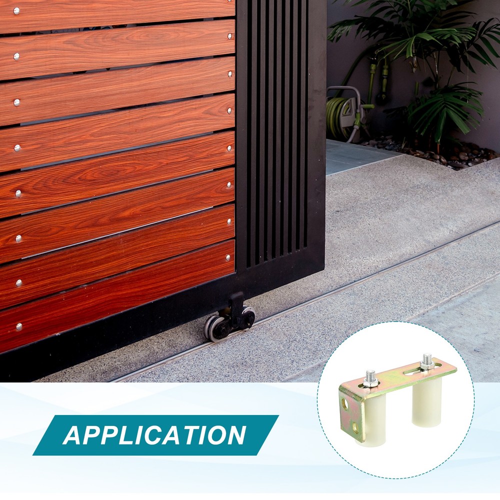 2Set Slide Gate Guide Roller 2.8" Adjustable Nylon Rollers with Bracket, White