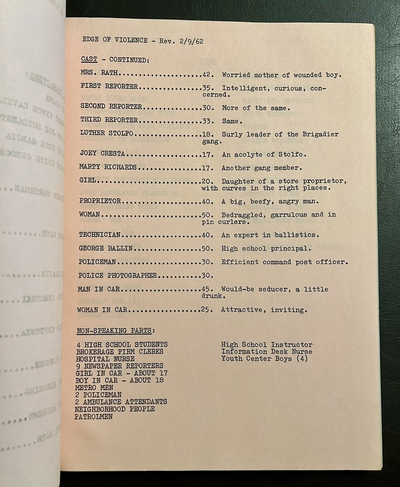 The New Breed Original TV Script