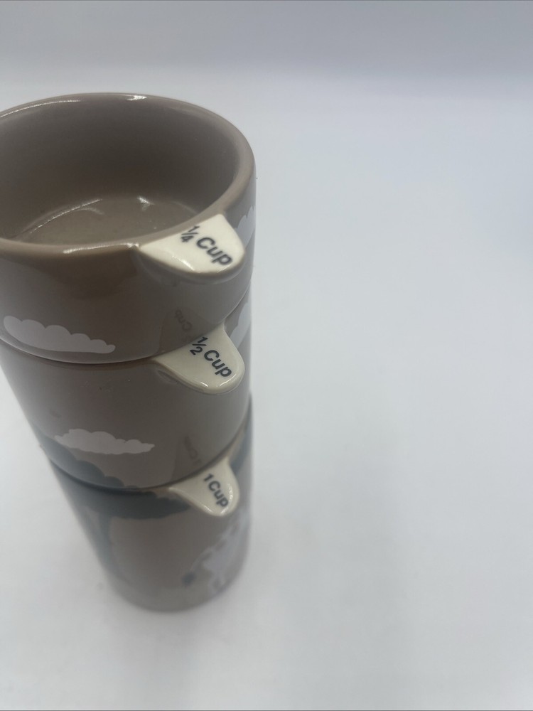 SIGNALS GLAZED CERAMIC 3 PC STACKABLE MEASURING CUP SET - Long Necked Giraffe