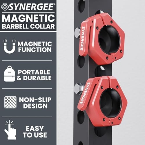 Red Magnetic Barbell Collars – Locking 2" Olympic Size E) Red - Magnetic
