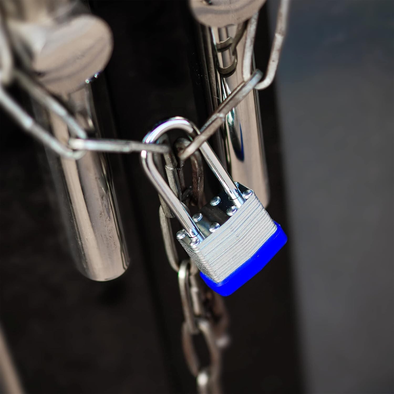 4 Pack Outdoor Padlocks with Keys Long Shackle Keyed Alike Padlocks for Gate