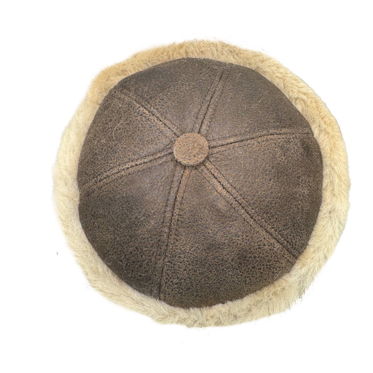 Real Shearling Sheepskin Winter Hat | Fur Beanie Leather Skull Hat