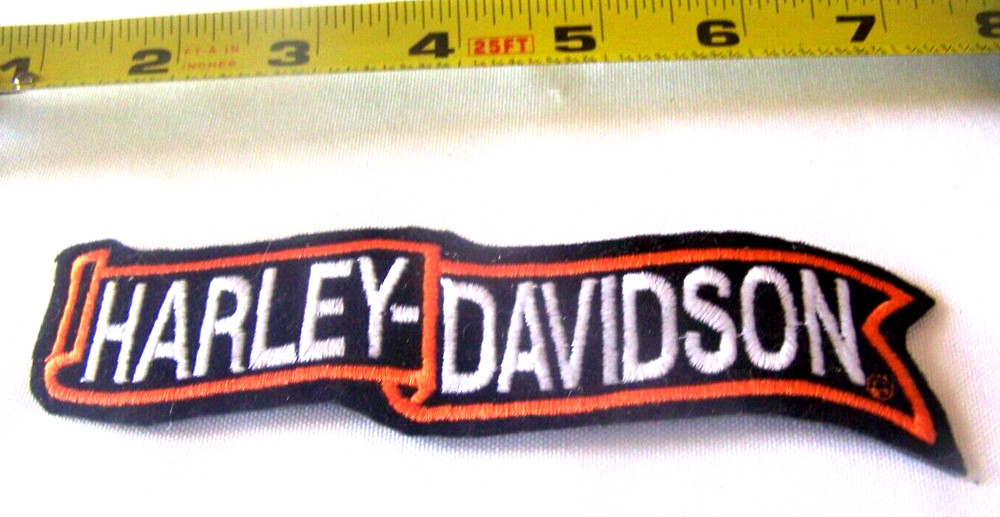 Harley Davidson Banner Black Orange White Vest Jacket Patch