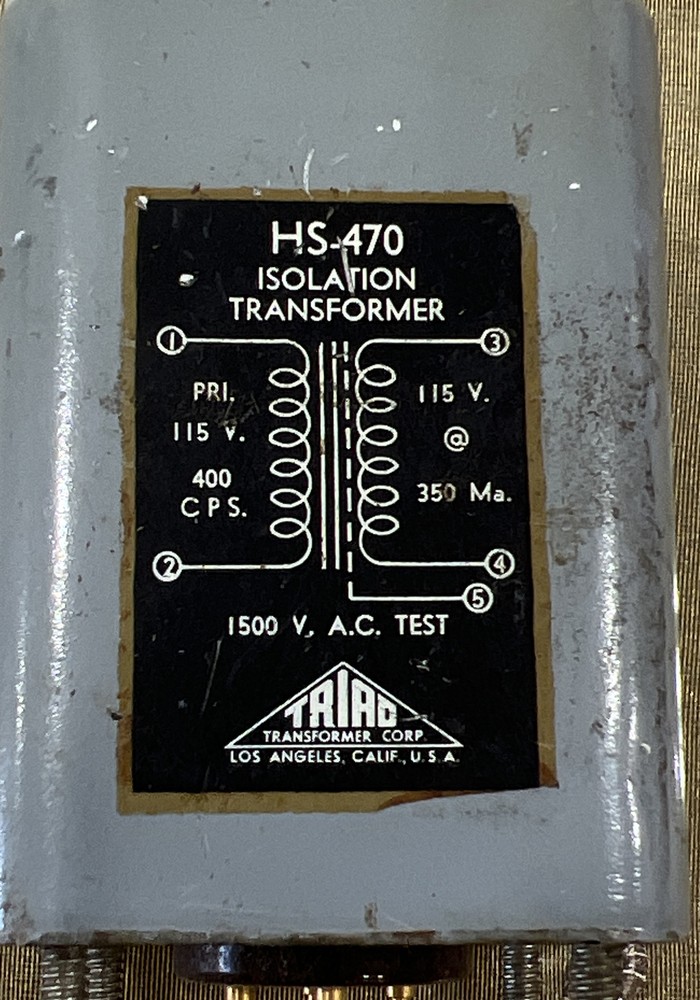 TRIAD HS-470 ISOLATION TRANSFORMER