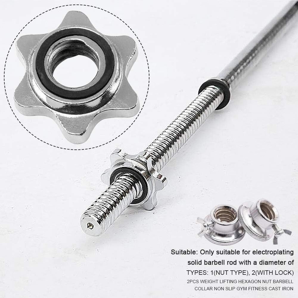 Cast Iron 2-Pack 0.91" Barbell Spin-Lock Collars for Ultimate Stability