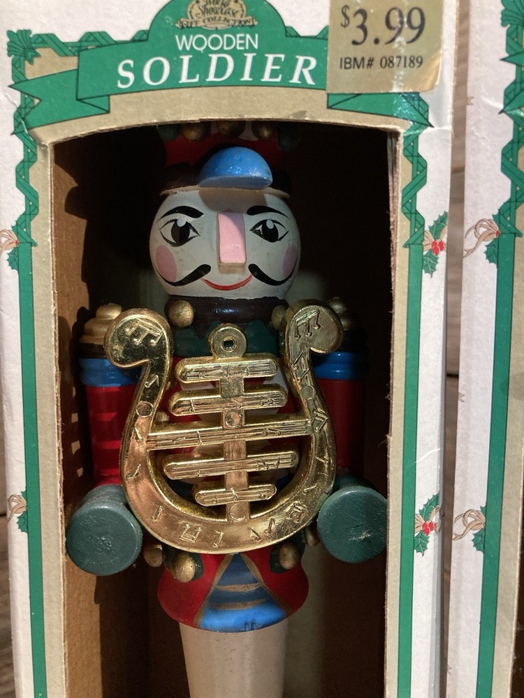 VTG NOS WOODEN NUTCRACKERS WITH INSTRUMENT’S ECKERD’S 9”