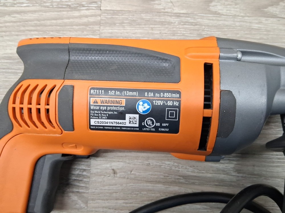 Ridgid R7111 1/2” Corded Variable Speed Drill (Used)?