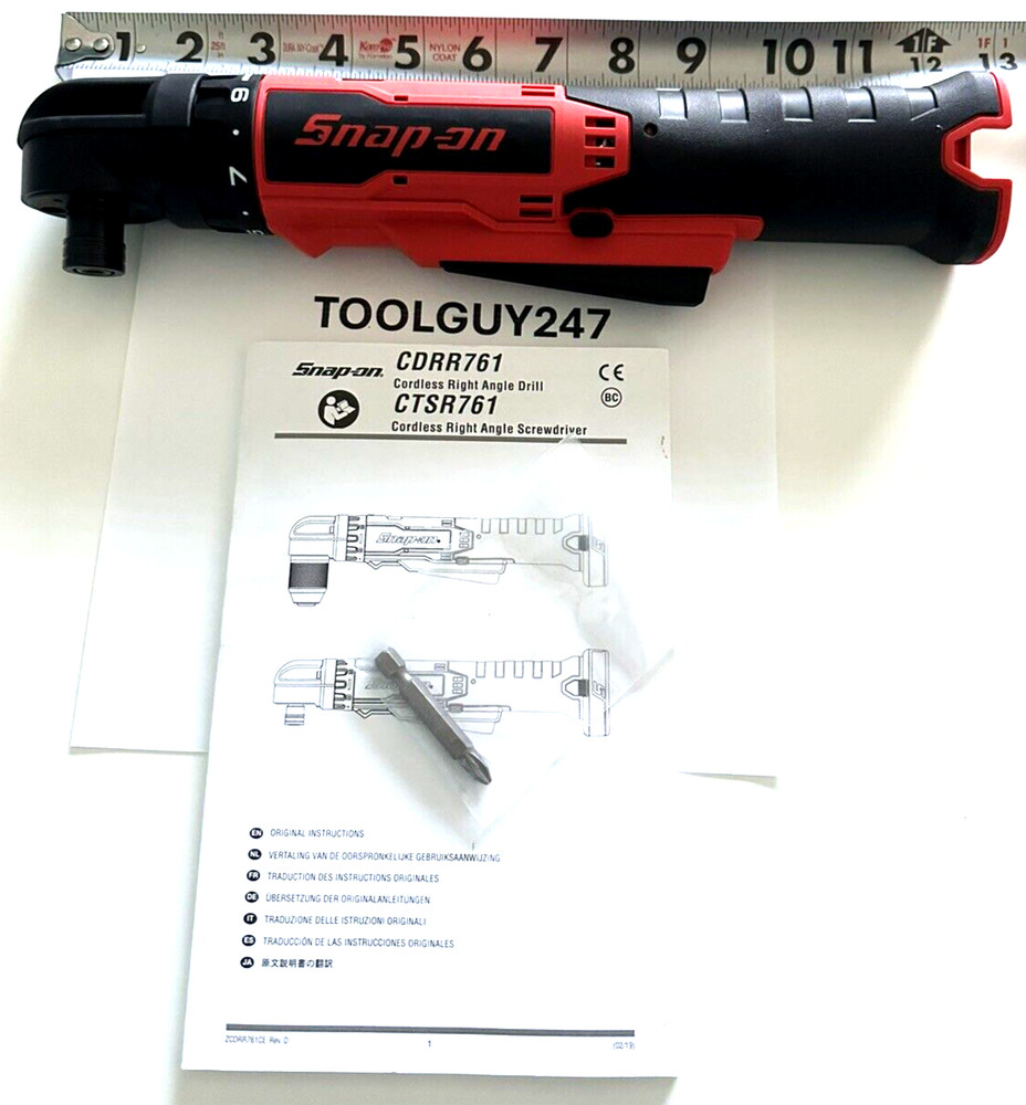 SNAP ON CTSR761DB 14.4 Micro Lithium Cordless Right Angle Screwdriver TOOL ONLY+