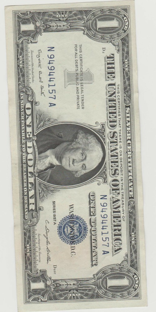 Lightly Circulated 1957-A Silver Certificate
