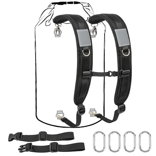 Backpack Straps with Clips,adjustable Padded shoulder strap Replacement Black