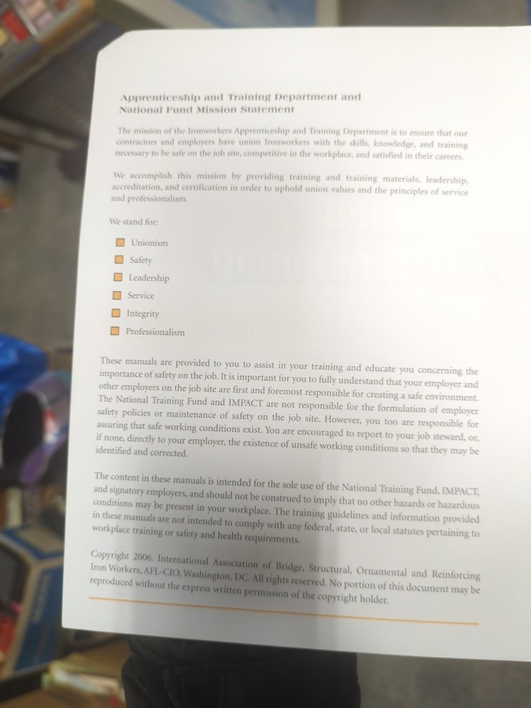 Unbonded Post-Tensioning Reference Manual & Student Workbook 2006 Ironworker