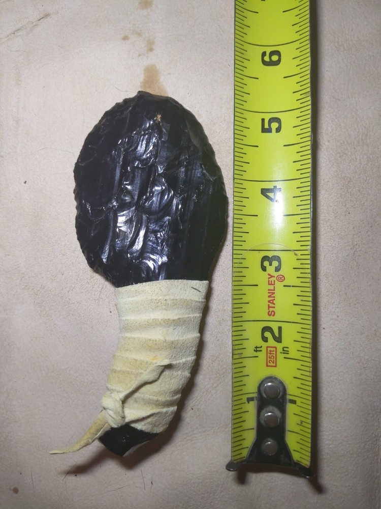 Flint Knapped Obsidian Native American Stone Knife