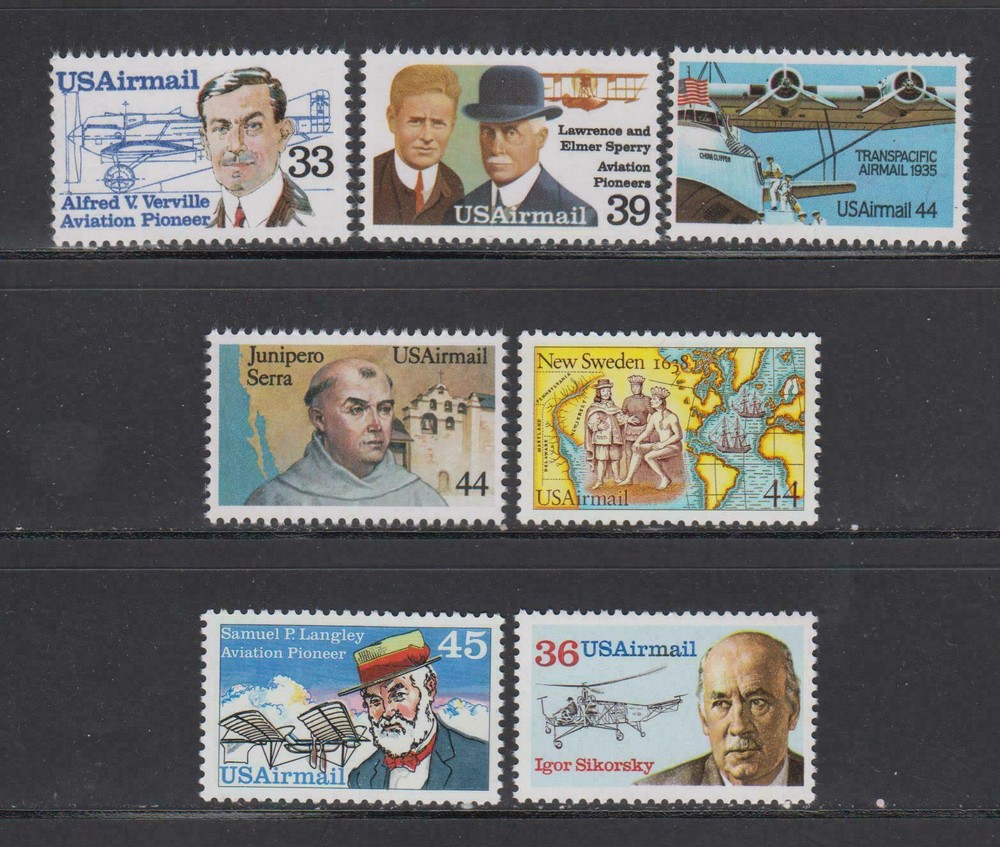 US, C113-119  Air Mail 1985-88, 7 stamps, MNH