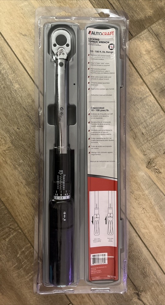 Autocraft Locking Torque Wrench 10 to 100ft Range (M)