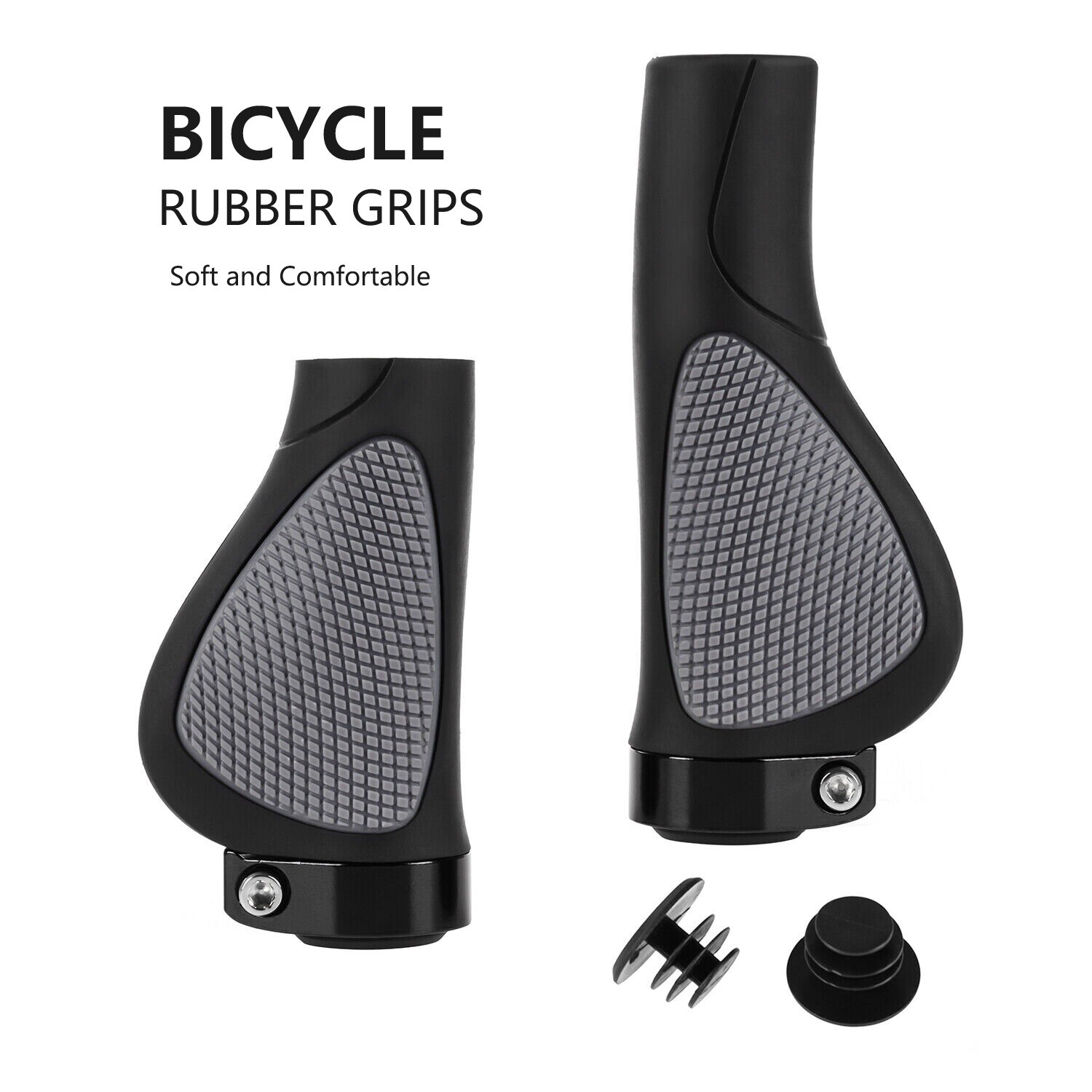 Bike Grips Rubber Non-slip Bicycle Handlebar Ergonomic Cycling Lock On for Ebike