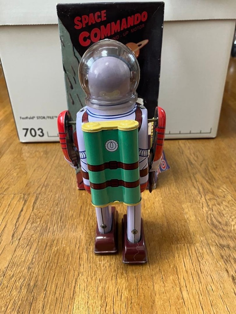 Showa Retro Tin Reprint Space Commando Astronaut