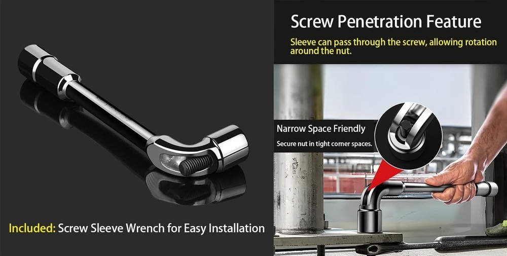 Durable 17-Inch Antenna Mount Pole with Rotating Bracket & Installation Kit
