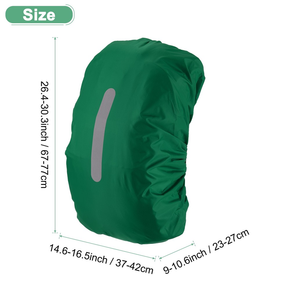 65L-75L Backpack Rain Cover with A Vertical Reflective Strap [Postal Green]