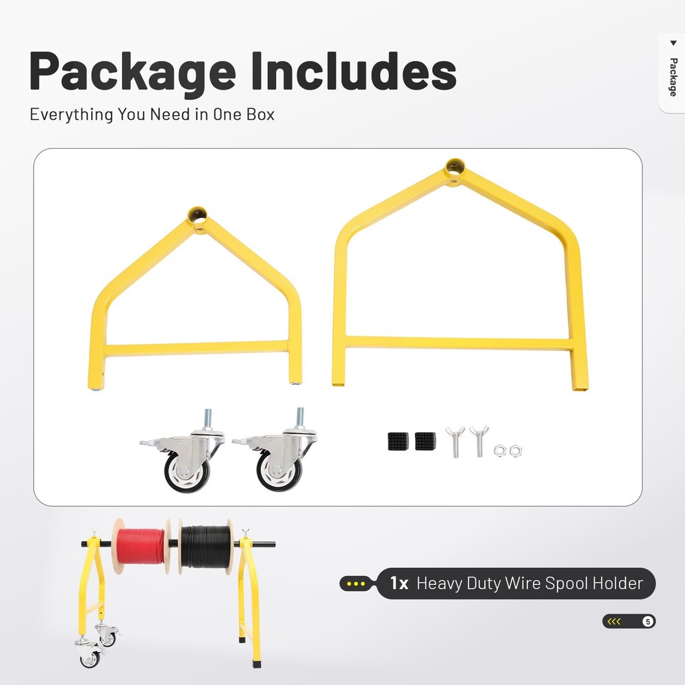Universal Wire Spool Rack Holder on Wheel Dispenser Electrical Wire Pulling Rack