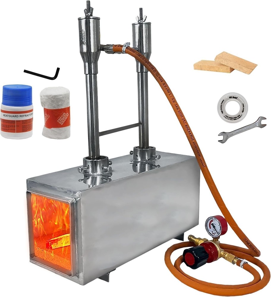 Blacksmithing Forge Two Burner - 2600F Rated - for Knife Making Farrier Tools