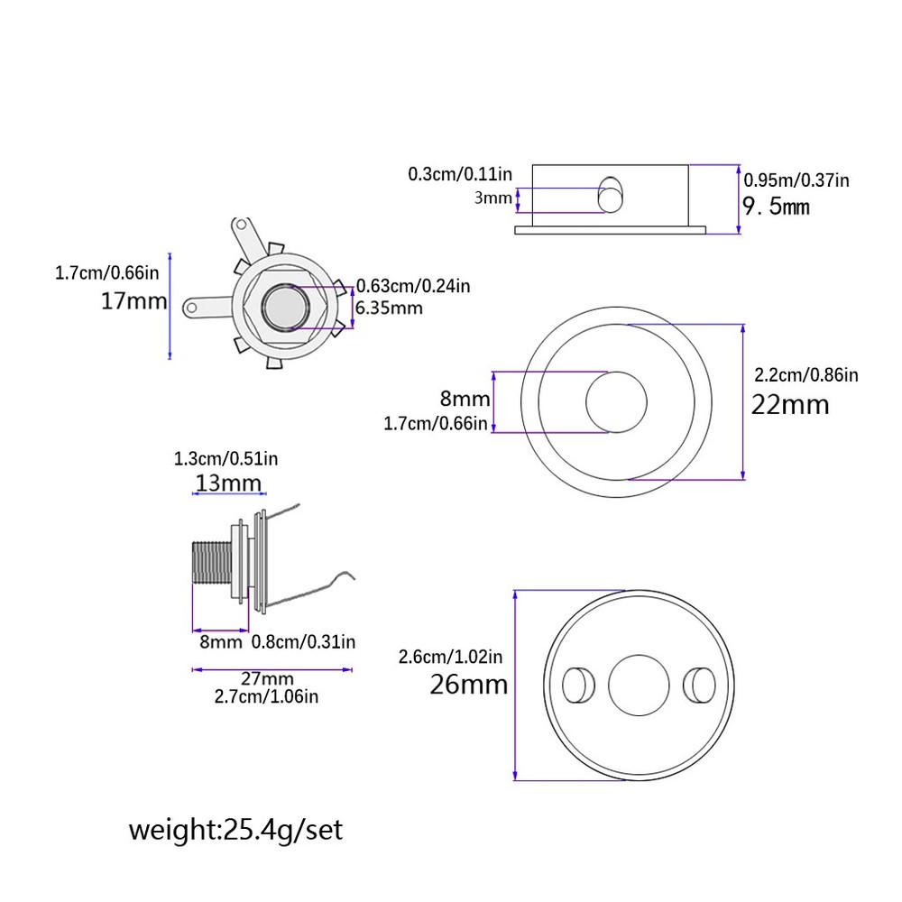 Socket Jack Plate Electrosocket Electric Guitar Chrome For Telecaster TL B