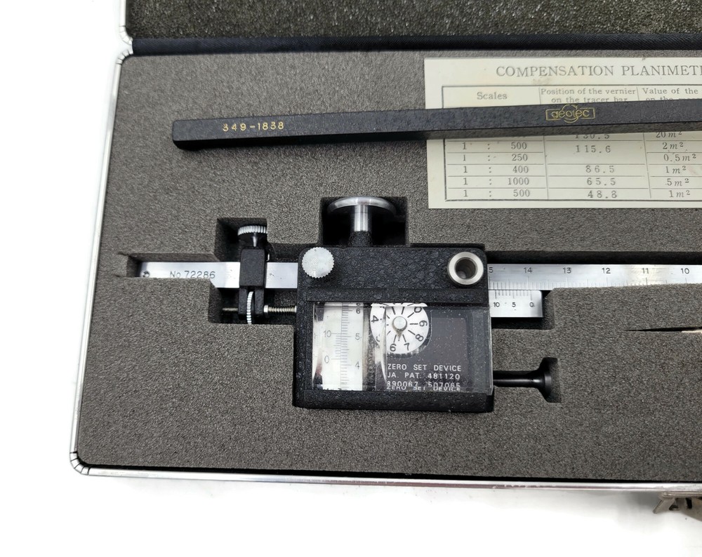 Vintage Geotec Zero Setting Compensating Planimeter 481120