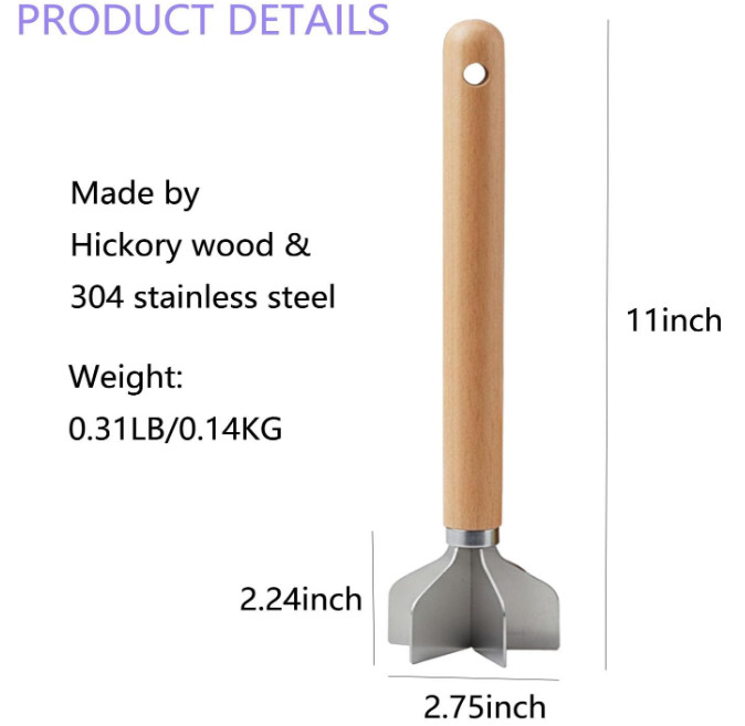 Meat Chopper Stainless Steel Heavy Duty Metal Ground Beef Masher Potato Kitchen+