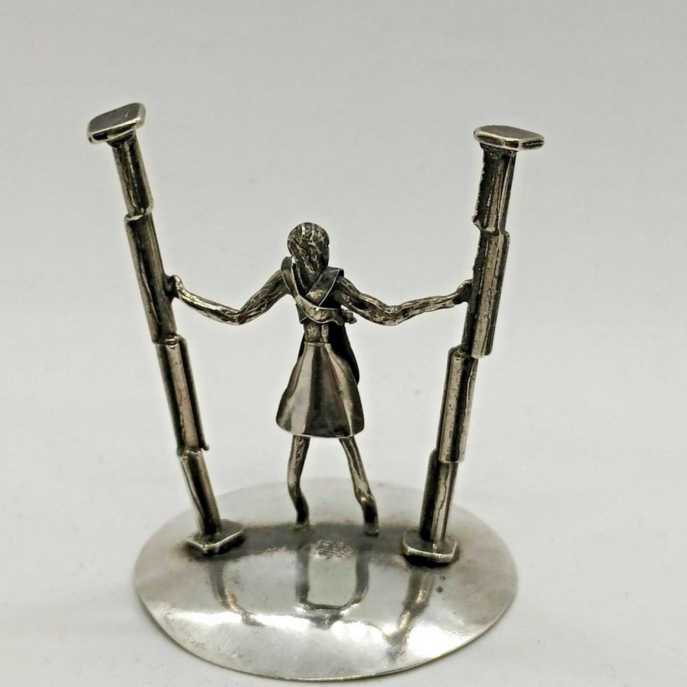 MINIATURE STATUE "SAMSON & PILLARS" HANDMADE SILVER MINIATURE FIGURINE