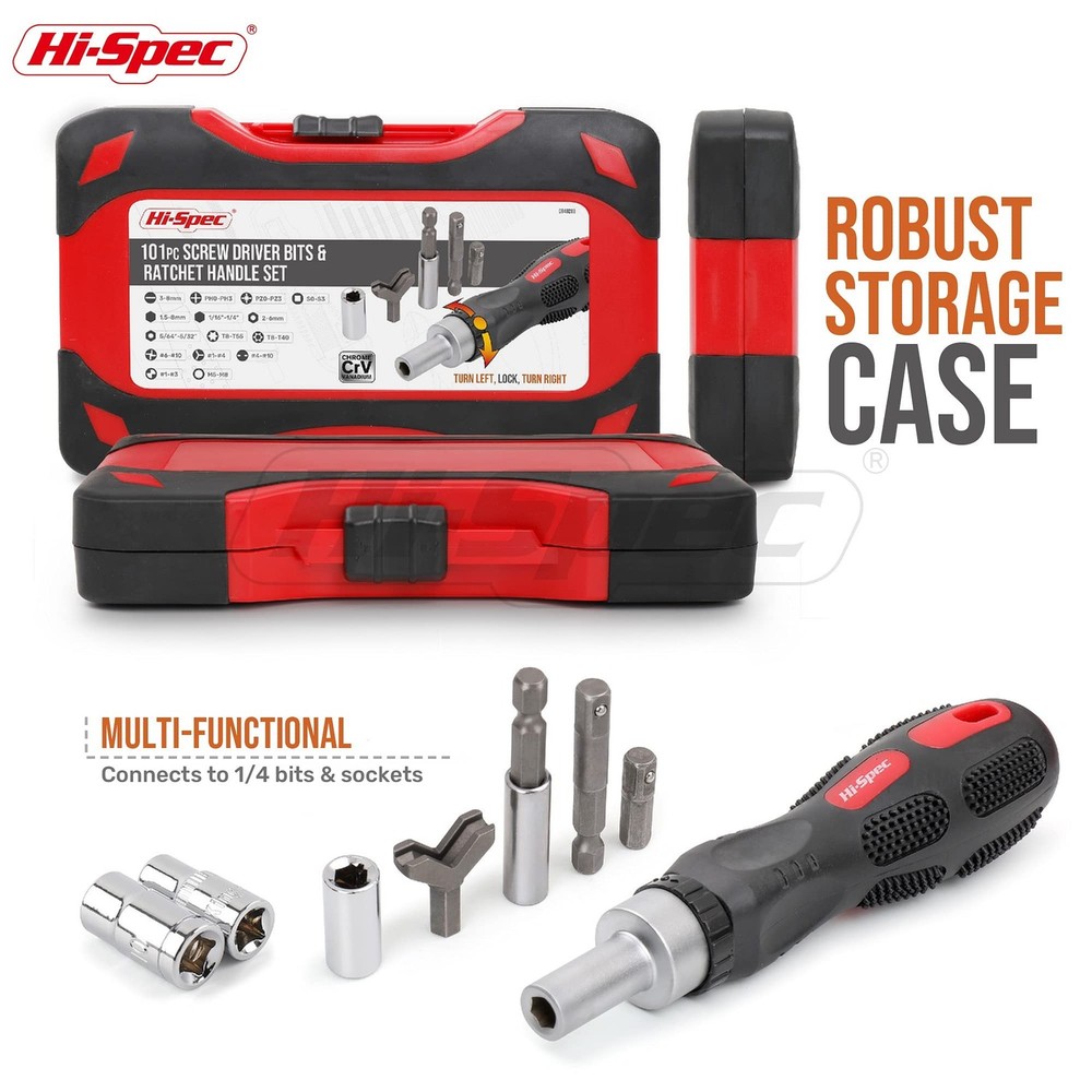 Hi-Spec 101pc Multi Bits Screwdriver & Ratcheting Handle Tool Set Kit. Comple...