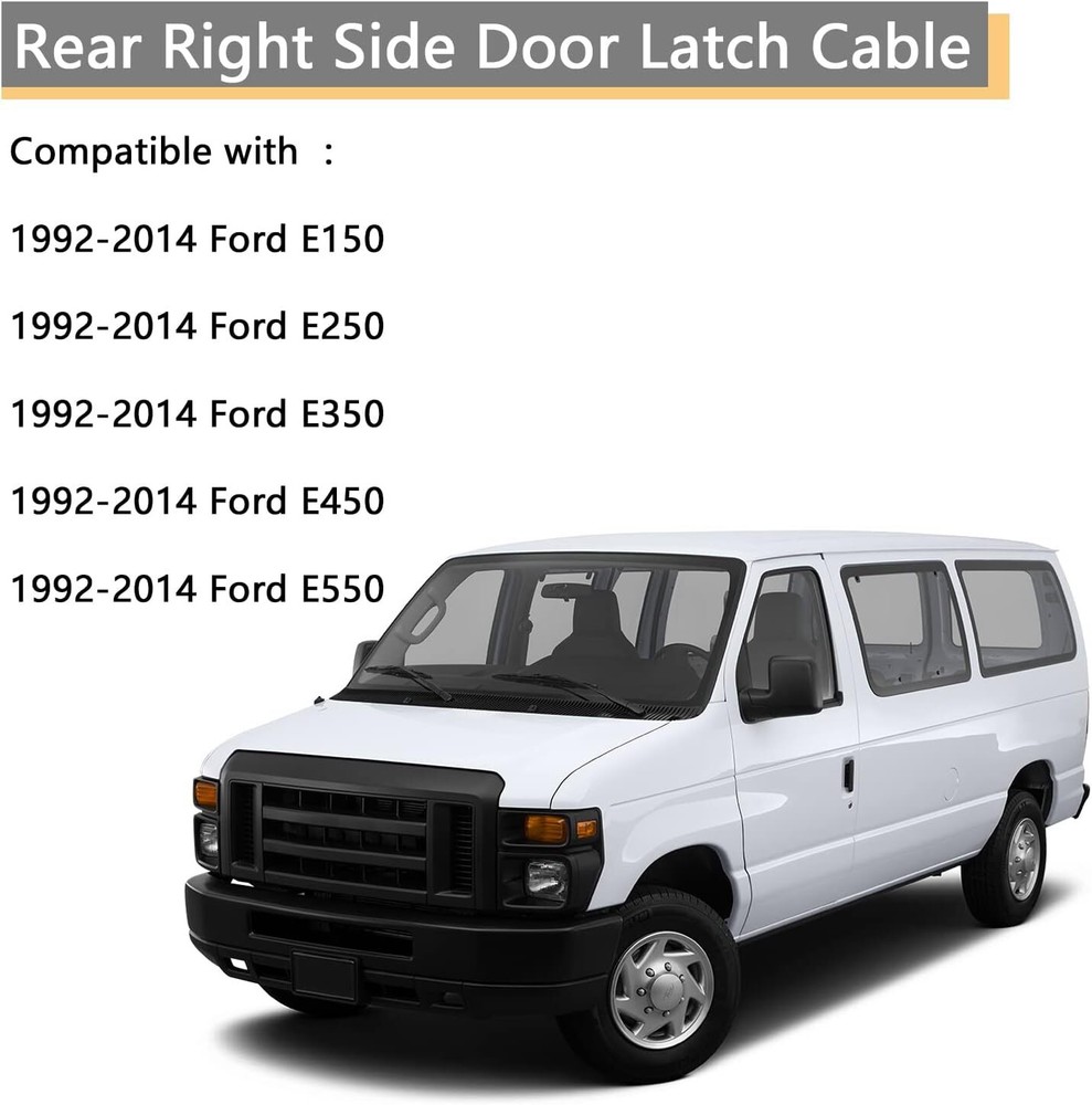 Rear Door Latch Cable Compatible for 1992-2014 E-Van Right Cables