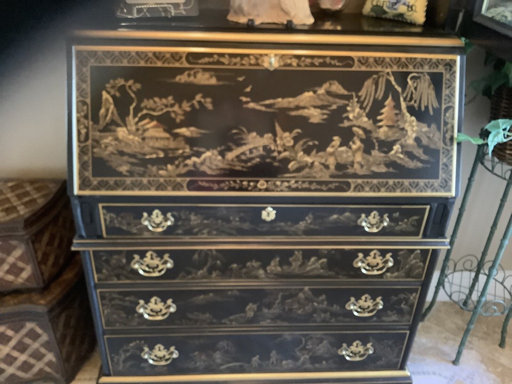 Black Lacquered Secretary Desk