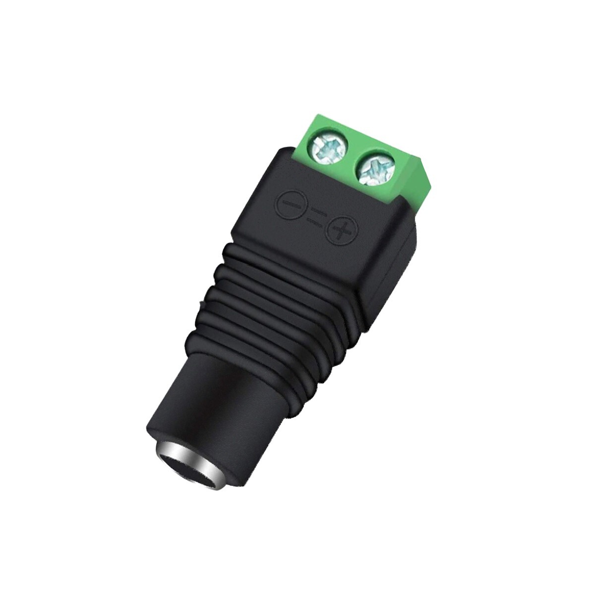 2 PACK - DC Power Plug Female Jack 2.1mm x 5.5mm to Screw Terminal Connector