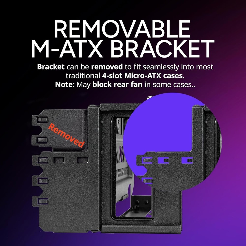 Adjustable Vertical GPU Card Holder Kit V3 with PCI-E Riser Cable for Any Case