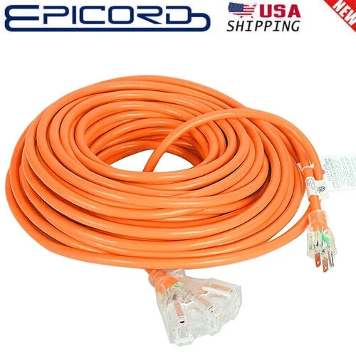 6-50FT 12/3Gauge Heavy Duty Lighted Extension Cords 3-Outlet SJTW Indoor/Outdoor