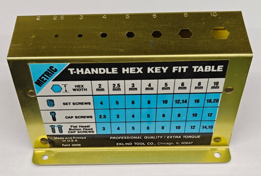 Eklind Stand for 2mm to 10mm T-Handle Allen Wrench Hex Keys Metric 32690 USA