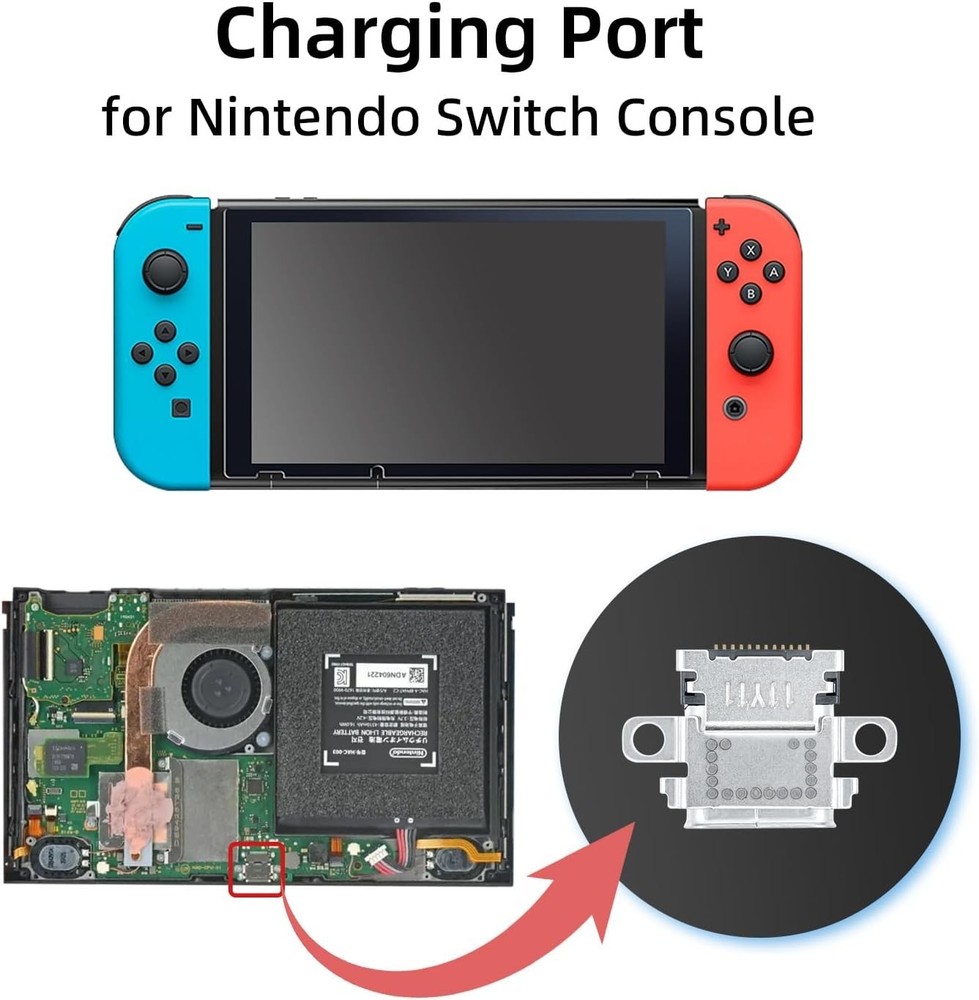 Compact USB C Charging Ports for Nintendo Switch - 2 Pack Durable Connectors