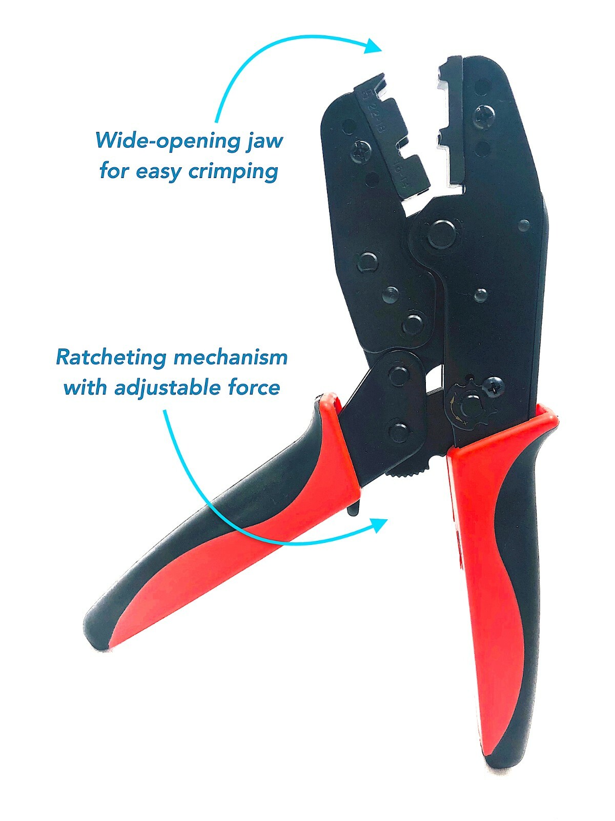 Ratchet Crimp Tool Crimper Non-Insulated Flag Wire Terminal AWG22-14